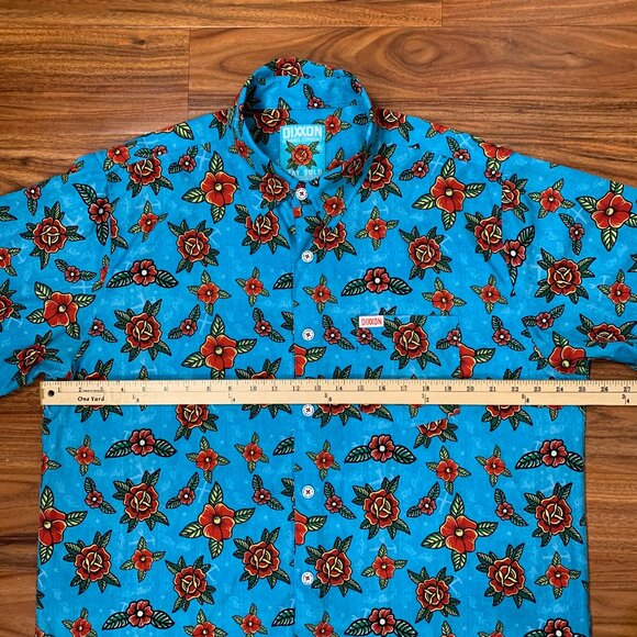 Dixxon Flannel Co Stay Gold Button-up Party Shirt XL Blue Short-Sleeve - Picture 9 of 9